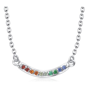 Elegant Shaped CZ Silver Necklace SPE-5134